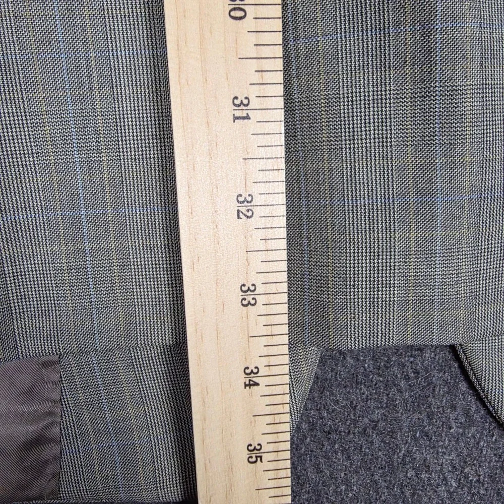 Hart Schaffner Marx Sport Coat 46XL‎ Grey Glen Plaid Wool Made in USA